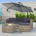 Loungeset Punta Cana M - Polyrotan - Grijs gemeleerd