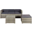 Loungeset Punta Cana M - Polyrotan - Grijs gemeleerd
