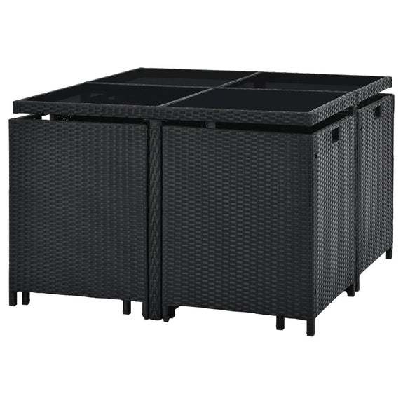 Polyrotan eetset - Baracoa L - 9-delig - Zwart - Afbeelding 13