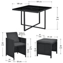 Polyrotan eetset - Baracoa L - 9-delig - Zwart