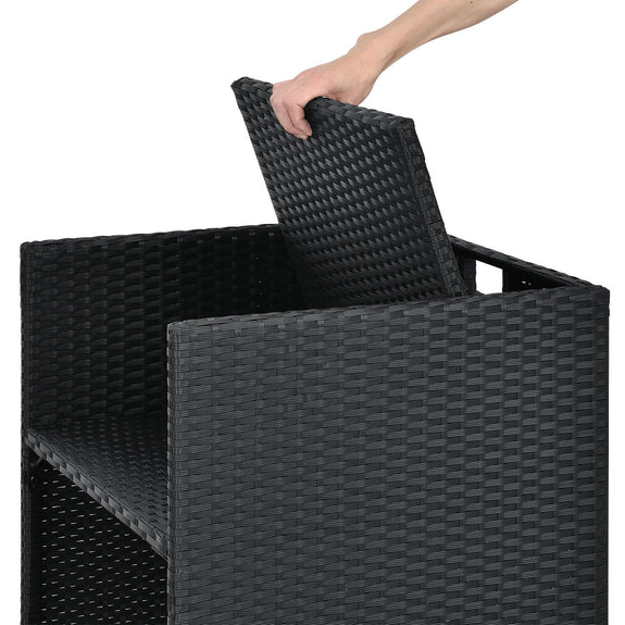 Polyrotan eetset - Baracoa L - 9-delig - Zwart - Afbeelding 6