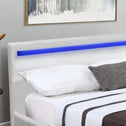 Gestoffeerd bed Verona - 120 x 200 cm - Wit - LED verlichting