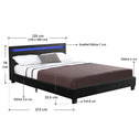 Gestoffeerd bed Verona - 120 x 200 cm - Zwart - LED verlichting