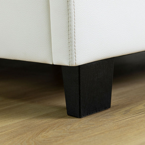Gestoffeerd Bed Verona - 90 x 200 cm - Wit - LED verlichting - Afbeelding 4