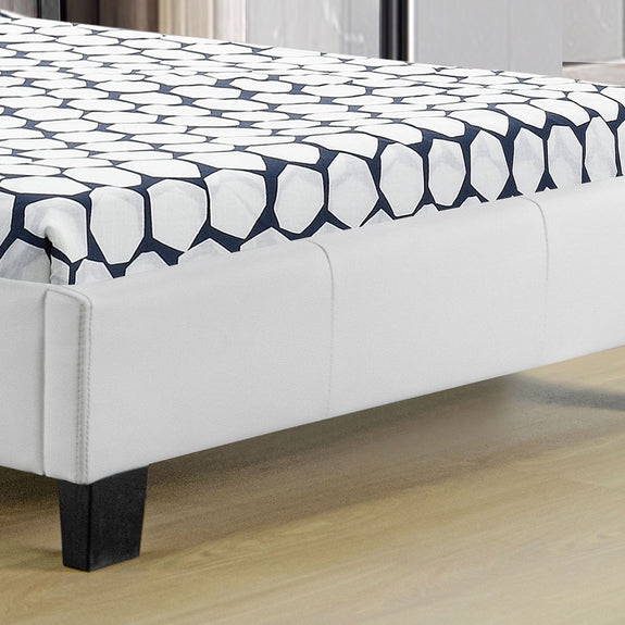 Gestoffeerd Bed Verona - 90 x 200 cm - Wit - LED verlichting - Afbeelding 5