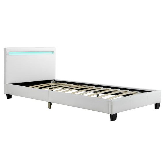 Gestoffeerd Bed Verona - 90 x 200 cm - Wit - LED verlichting - Afbeelding 7