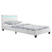 Gestoffeerd Bed Verona - 90 x 200 cm - Wit - LED verlichting