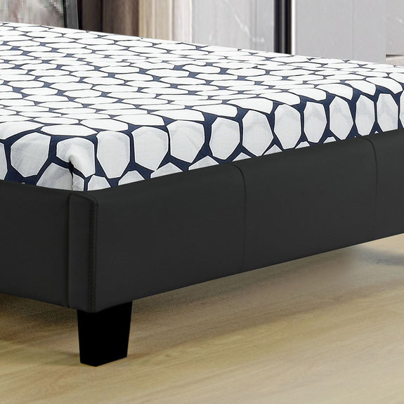 Gestoffeerd Bed Verona - 90 x 200 cm - Zwart - LED verlichting - Afbeelding 4