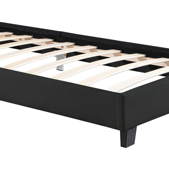 Gestoffeerd Bed Verona - 90 x 200 cm - Zwart - LED verlichting - Afbeelding 6
