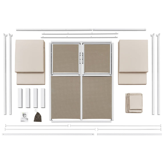 Dubbel Ligbed / Loungebed Kreta - Beige / Wit - Afbeelding 17