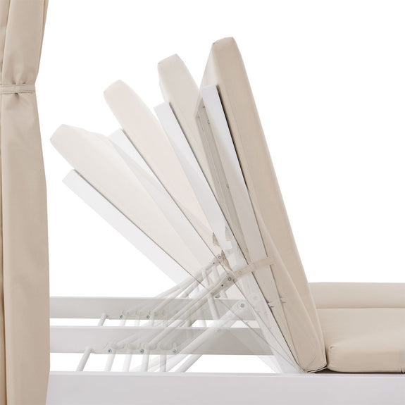 Dubbel Ligbed / Loungebed Kreta - Beige / Wit - Afbeelding 6