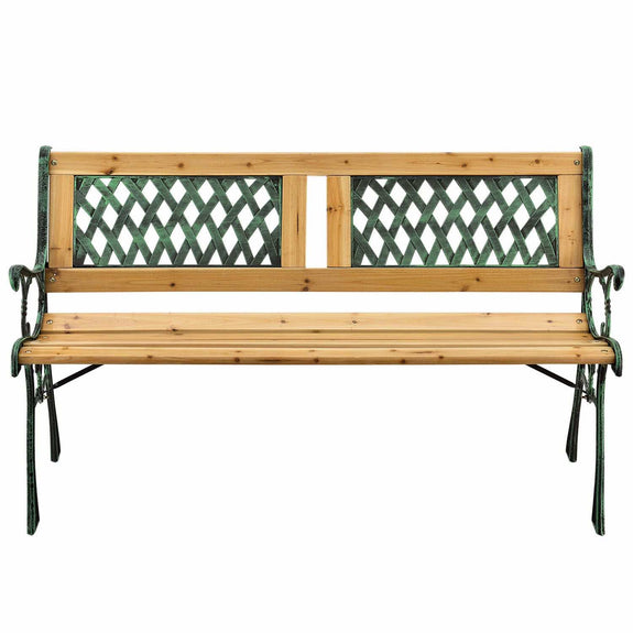 2 Zits tuinbank - Sanremo ruitmotief - Dennenhout - gietijzer - Afbeelding 3