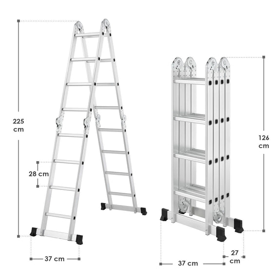 Multifunctionele vouwladder 6 in 1 - 4.7M - Inklapbaar - Afbeelding 6