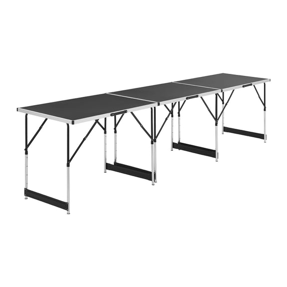 3 stuks Aluminium Vouwtafel / Klaptafel / Campingtafel - Multifunctioneel - Zwart - Afbeelding 4