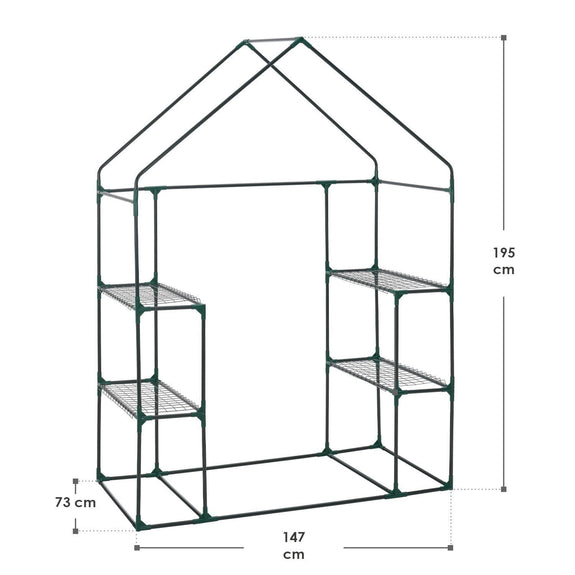 Broeikas / Tuinkas - 147 x 195 x 73 cm - PVC Folie - Afbeelding 11