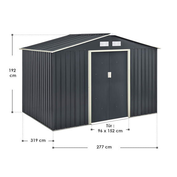 Metalen tuinhuis XXL - 277 × 319 × 192 cm - Afbeelding 10