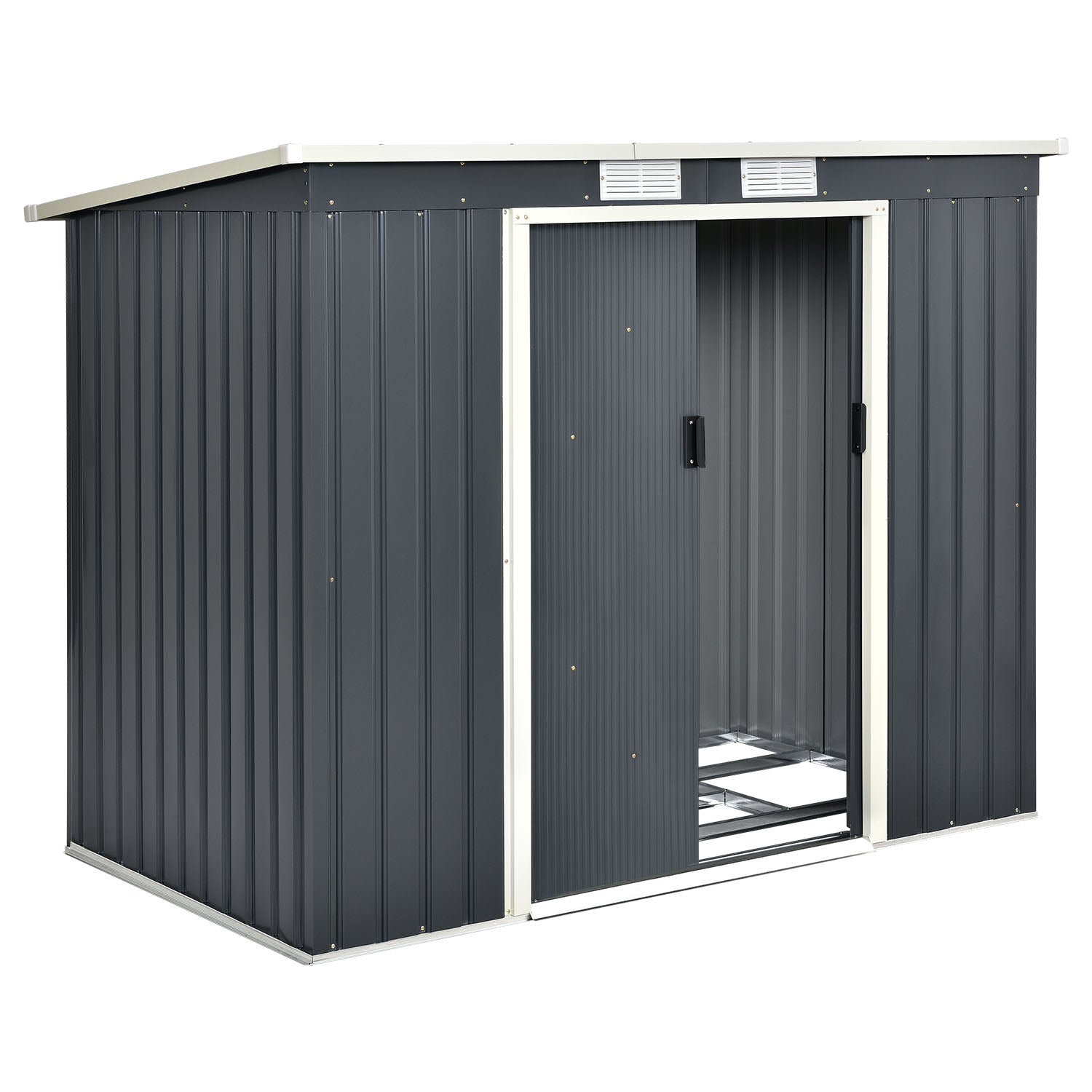 Metalen tuinhuis M - 213 × 130 × 173 cm - Grijs