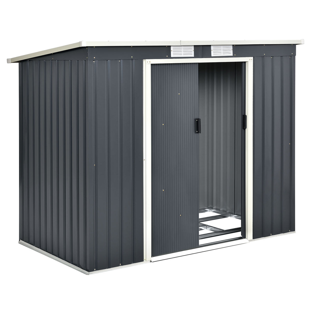 Metalen tuinhuis M - 213 × 130 × 173 cm - Grijs
