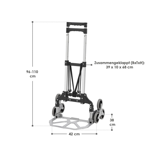 Juskys Inklapbare Trappensteekwagen / Steekwagen - Max. 80 kg - Incl. Handschoenen & Expandertouw - Afbeelding 12