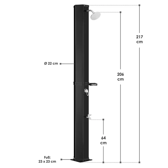 Tuindouche / Buitendouche / Zwembaddouche Victoria - 60L - Max. 4 bar - Afbeelding 7