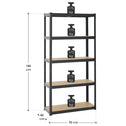 Stellingkast dubbel 180x90x40 cm grijs