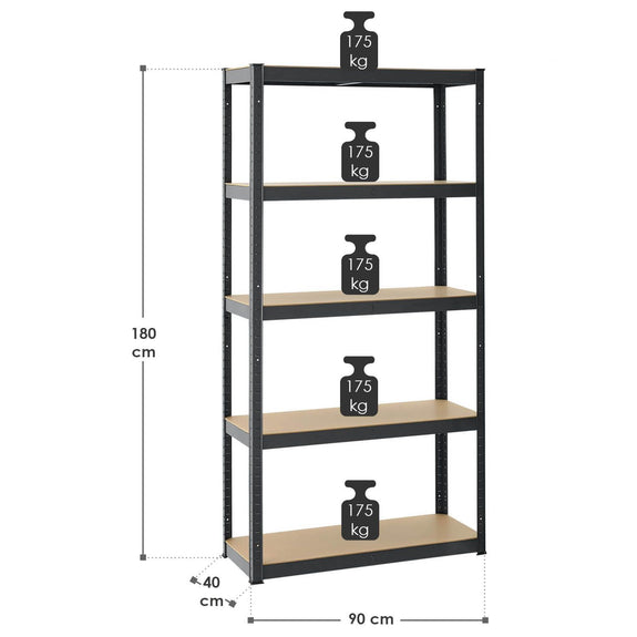 Stellingkast dubbel 180x90x40 cm grijs - Afbeelding 20