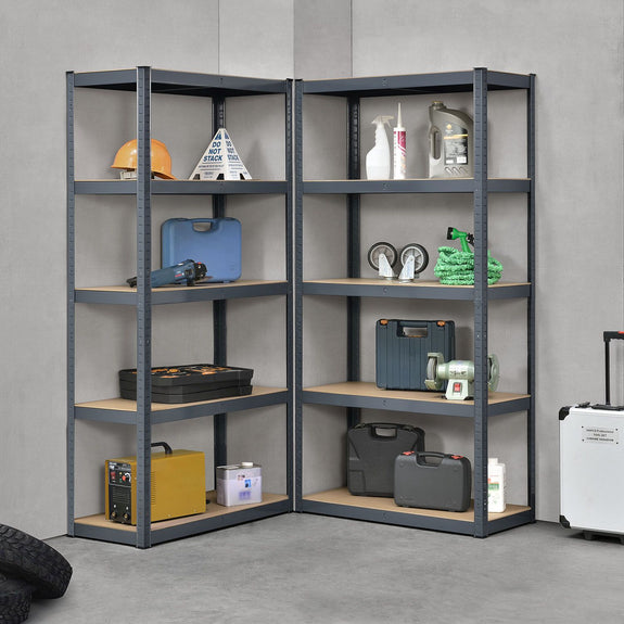 Stellingkast dubbel 180x90x40 cm grijs - Afbeelding 2