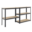 Stellingkast dubbel 180x90x40 cm grijs