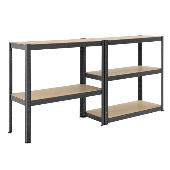 Stellingkast dubbel 180x90x40 cm grijs - Afbeelding 7