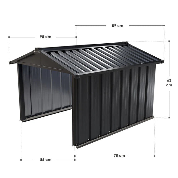 Metalen Maairobotgarage 98x89x63cm - Antraciet - Afbeelding 6