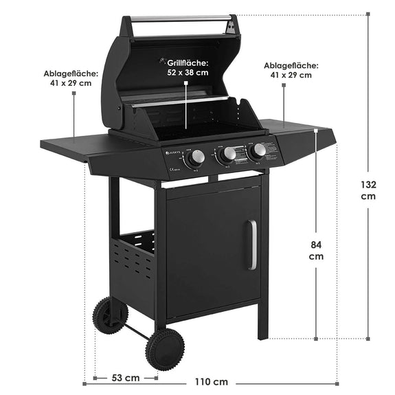 Lousiana Gasbarbecue - 3 branders - Zwart - Afbeelding 2