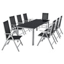 Aluminium tuinset - Milano - 9-delig - Zilver / Grijs
