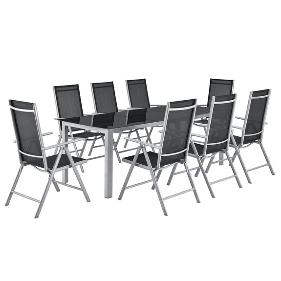 Aluminium tuinset - Milano - 9-delig - Zilver / Grijs - Afbeelding 1