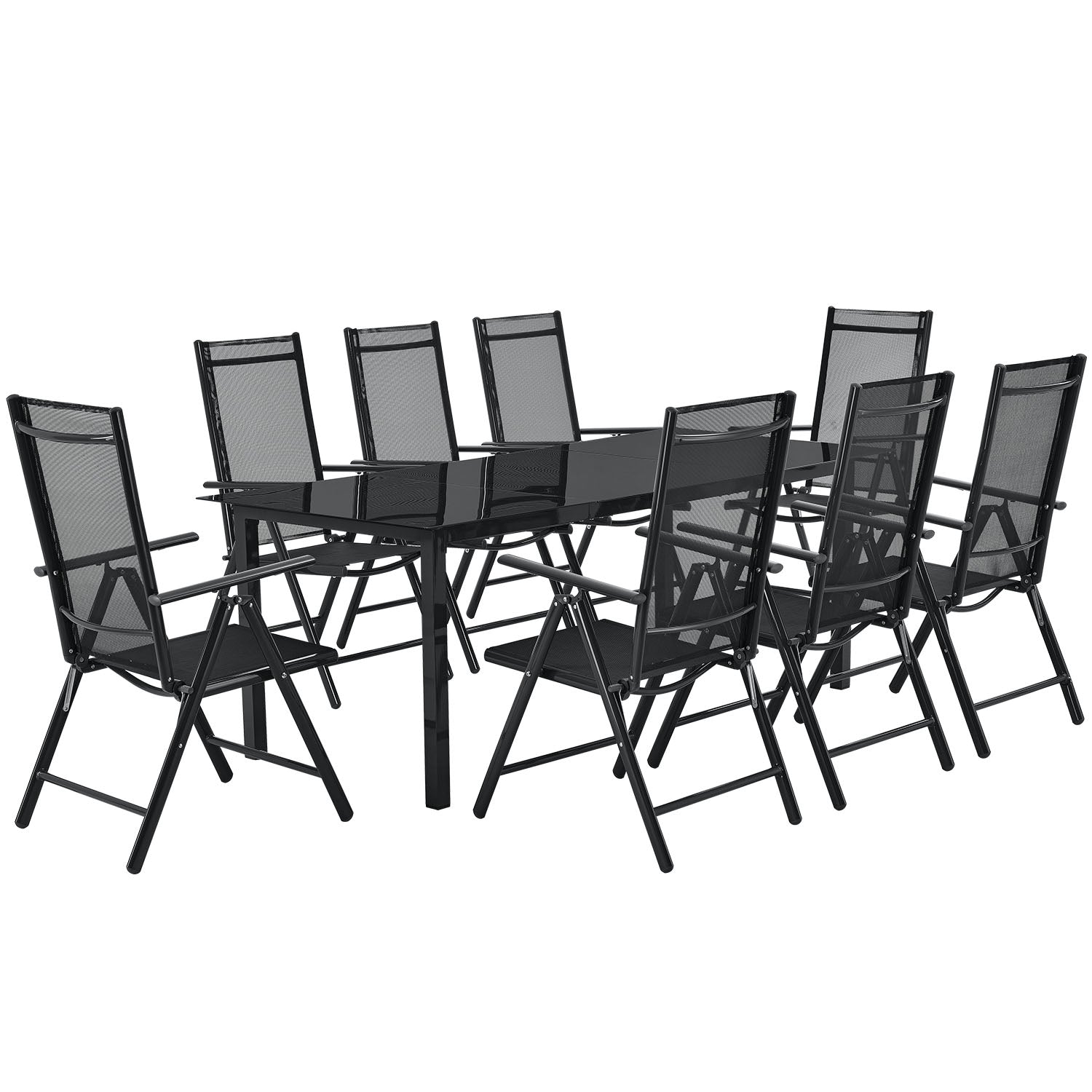 Aluminum tuinset - Milano - 9-delig - Donkergrijs