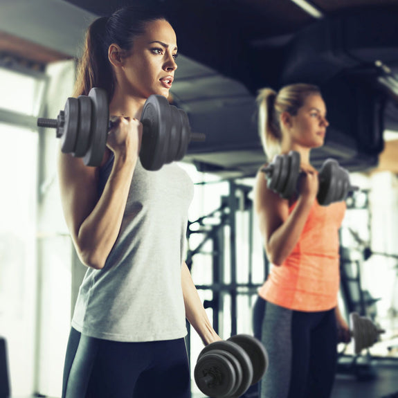 Halterset / Dumbells 20 kg - 2-delig - Zandgevuld - Afbeelding 2