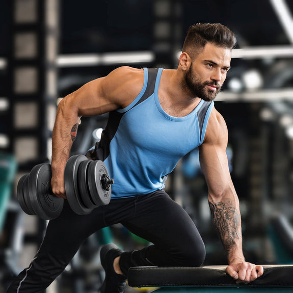 Halterset / Dumbells 40 kg - 2-delig - Zandgevuld - Afbeelding 2