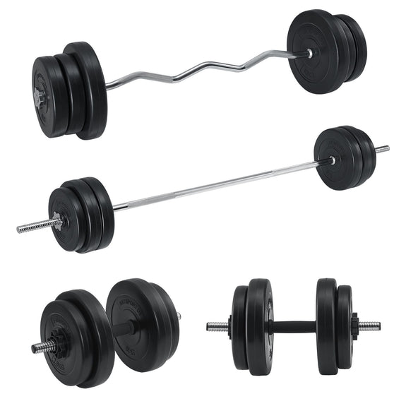 Halterset 3 in 1 / 60kg halterstang - Afbeelding 1