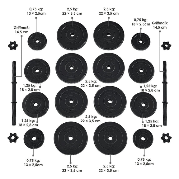 Dumbbellset - Totaal 30kg - 2 stuks - Zwart - Afbeelding 12