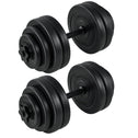 Dumbbellset - Totaal 30kg - 2 stuks - Zwart