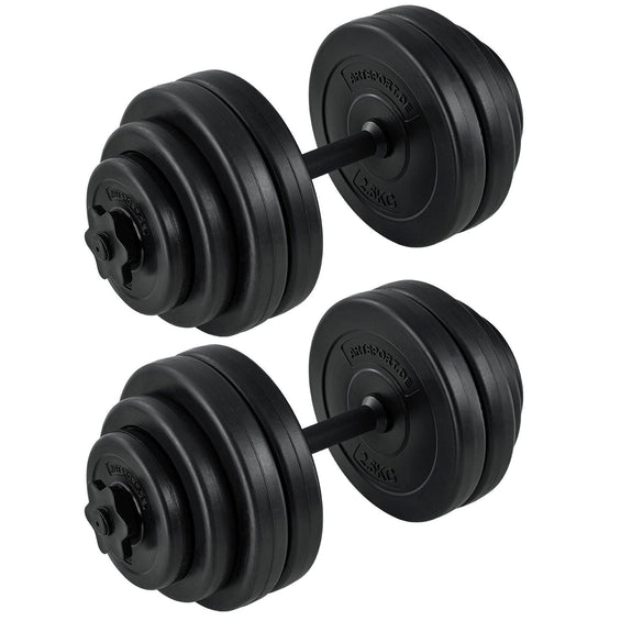 Dumbbellset - Totaal 30kg - 2 stuks - Zwart - Afbeelding 3