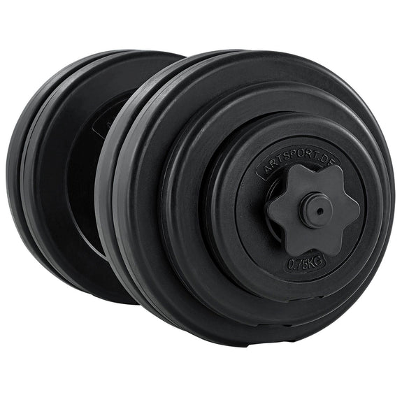 Dumbbellset - Totaal 30kg - 2 stuks - Zwart - Afbeelding 5