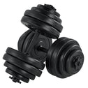 Dumbbellset - Totaal 30kg - 2 stuks - Zwart