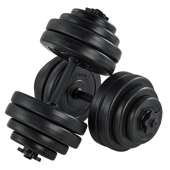 Dumbbellset - Totaal 30kg - 2 stuks - Zwart - Afbeelding 1