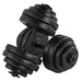 Dumbbellset - Totaal 30kg - 2 stuks - Zwart