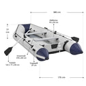 Opblaasboot / Rubberboot / boot - 2 banken - Grijs - Incl. 2 peddels