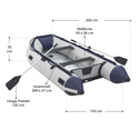 Rubberboot - Opblaasboot - 2 banken - Grijs - Incl. 2 peddels