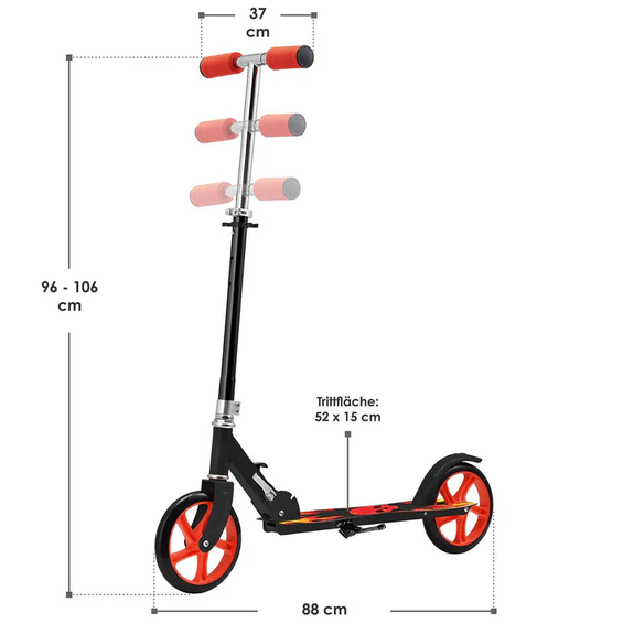 Inklapbare Step / Scooter - Fire - XXL Wielen - Afbeelding 7