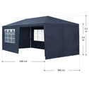 Partytent met zijwanden 3x6 m - blauw