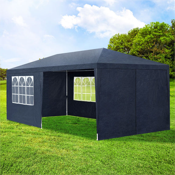 Partytent met zijwanden 3x6 m - blauw - Afbeelding 2