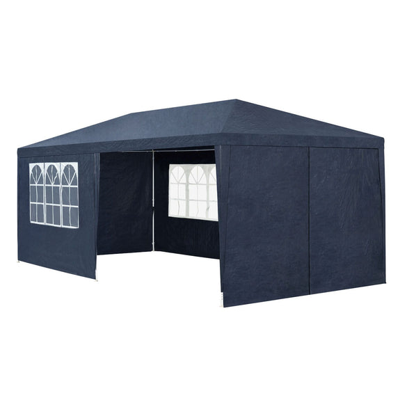 Partytent met zijwanden 3x6 m - blauw - Afbeelding 1
